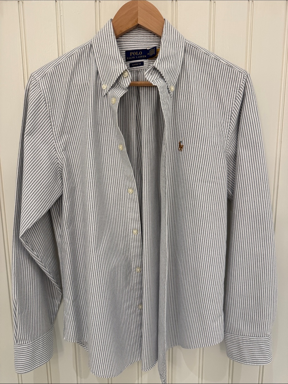 Classic and timeless Polo Ralph Lauren black-and-white striped button-down M - Picture 6 of 11